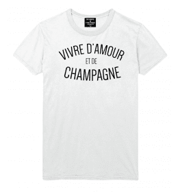 T-shirt homme VIVRE D'AMOUR ET DE CHAMPAGNE 