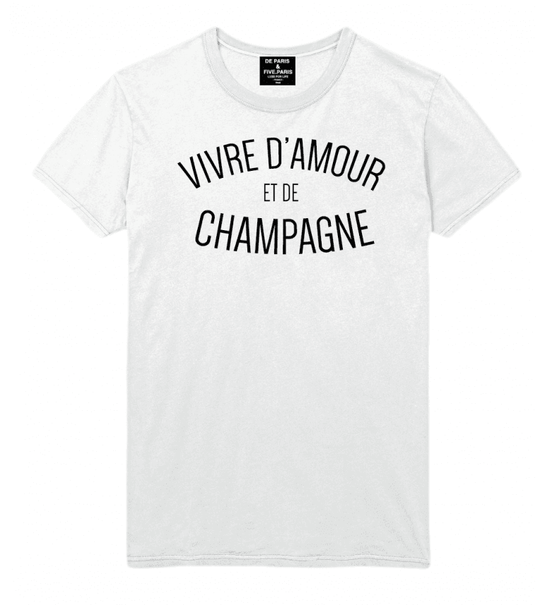 T-shirt homme VIVRE D'AMOUR ET DE CHAMPAGNE 