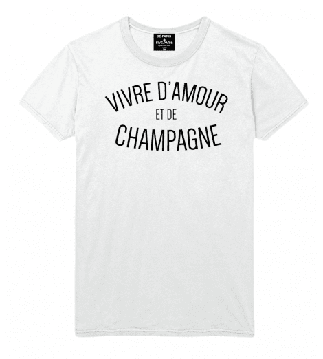 T-shirt homme VIVRE D'AMOUR ET DE CHAMPAGNE 
