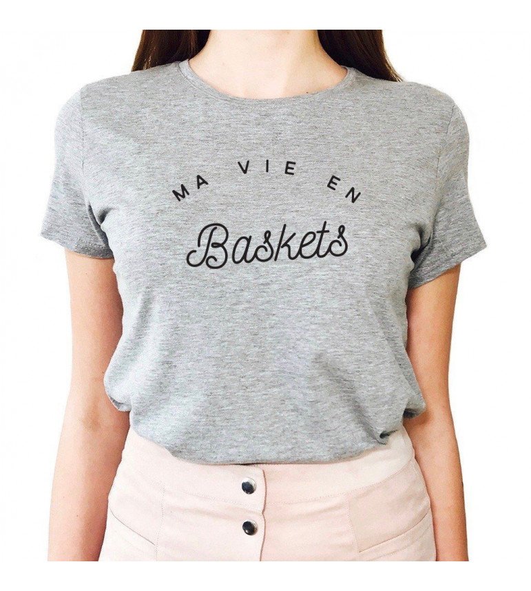 T-shirt Femme MA VIE EN BASKETS