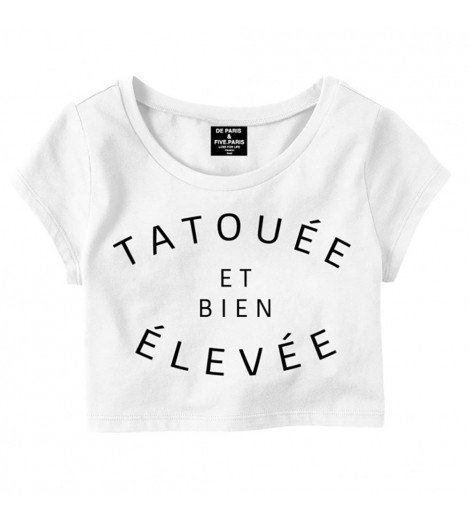 Crop Tee TATOUÉE ET BIEN ÉLEVÉE