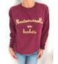 Sweat Femme MADEMOISELLE EN BASKETS doré