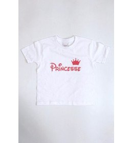 T-SHIRT ENFANT PRINCESSE COURONNE ROSE