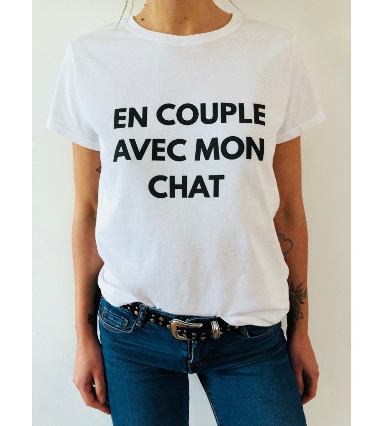 T-shirt Femme EN COUPLE AVEC MON CHAT