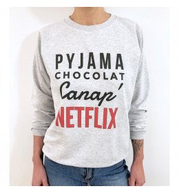 Sweat Femme PYJAMA CHOCOLAT CANAP NETFLIX