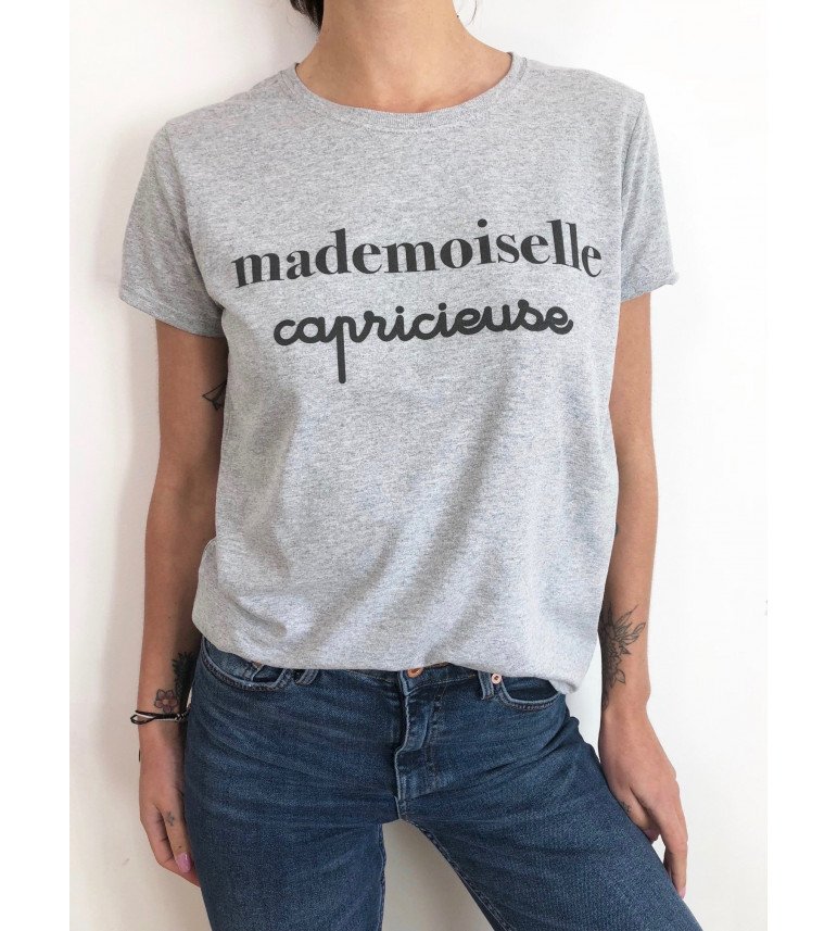 T-Shirt Femme Mademoiselle Capricieuse|100% Coton| S.M.L.XL.XXL|Imprimé  en France|Livraison rapide