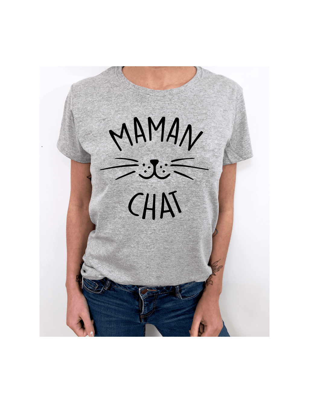 TSHIRT FEMME MAMAN CHAT
