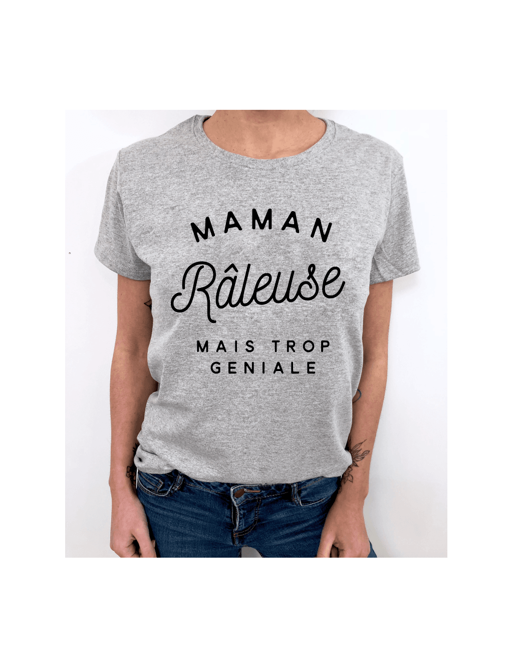 t-shirt femme MAMAN RÂLEUSE MAIS TROP GENIALE