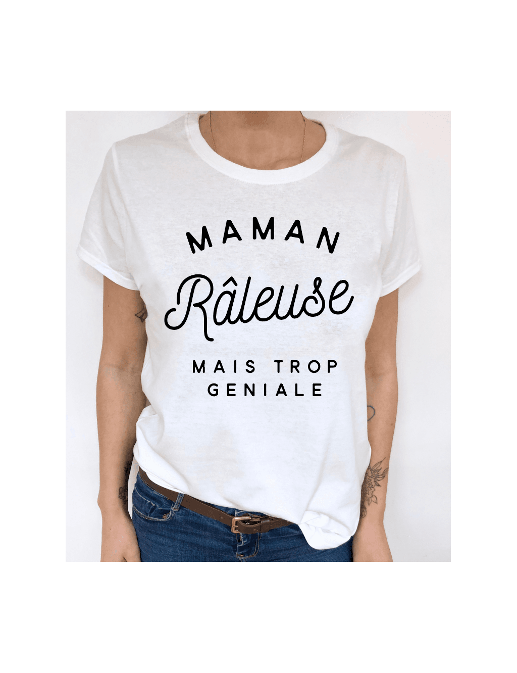 t-shirt femme MAMAN RÂLEUSE MAIS TROP GENIALE