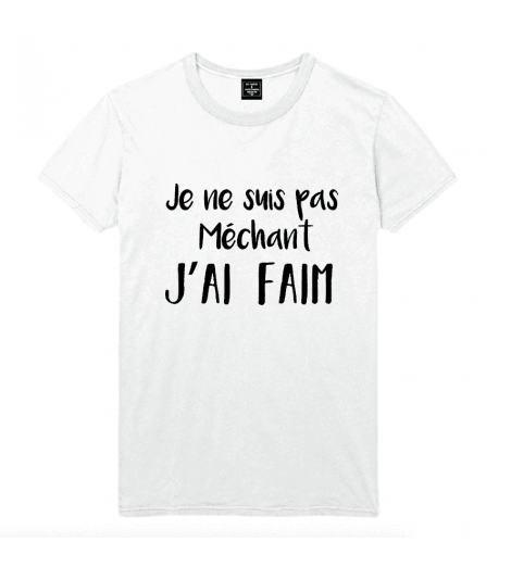 t-shirt homme JE NE SUIS PAS MECHANT, J'AI FAIM