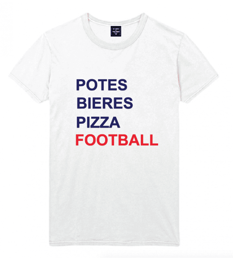 T-Shirt Homme Potes Bieres Pizza Football|100% Coton| S.M.L.XL.XXL|Imprimé  en France|Livraison rapide