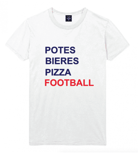 t-shirt homme POTES BIERES PIZZA FOOTBALL