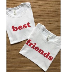 duo t-shirts femme BEST FRIENDS ROUGE