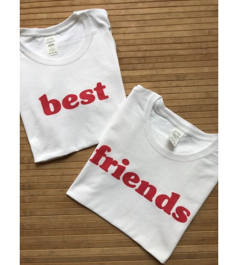 duo t-shirts femme BEST FRIENDS ROUGE