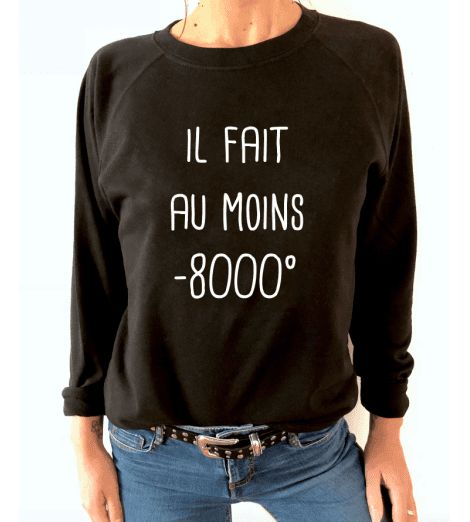 SWEAT FEMME IL FAIT AU MOINS -8000°