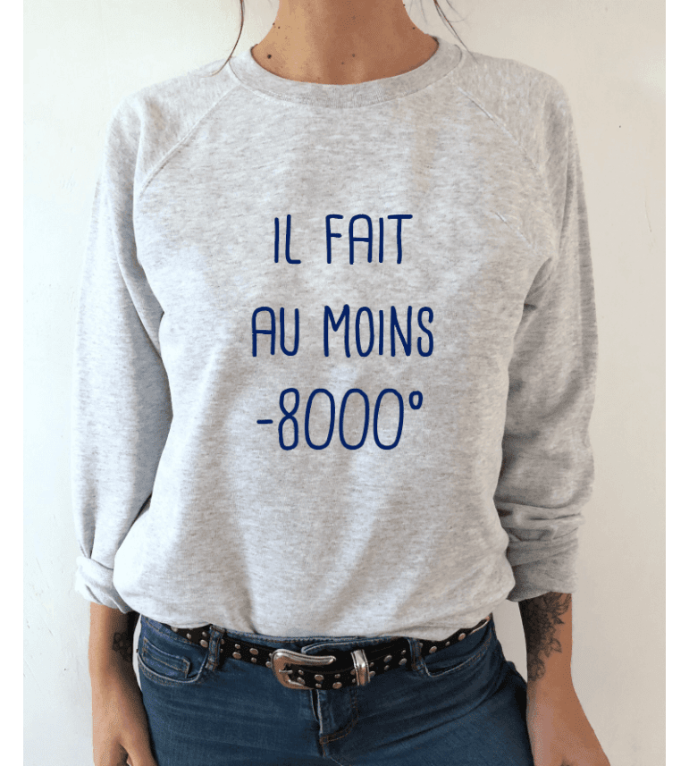 SWEAT FEMME IL FAIT AU MOINS -8000°