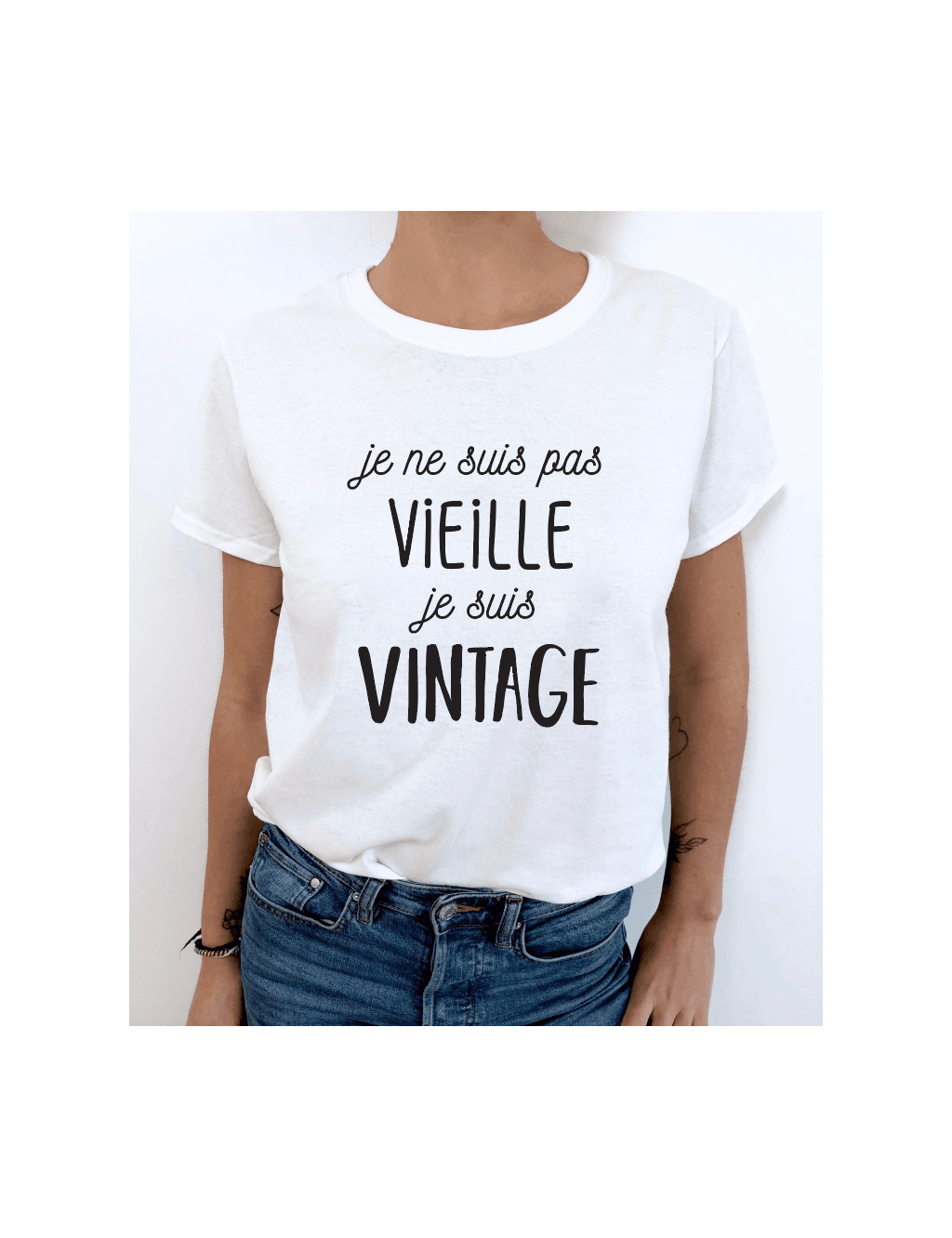 T-shirt femme je ne suis pas vieille, je suis vintage