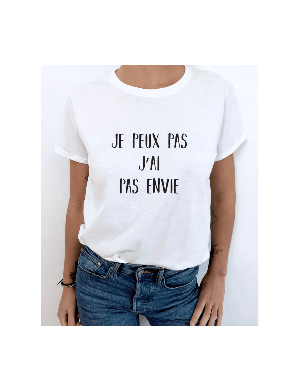 t-shirt femme "je peux pas" à personnaliser