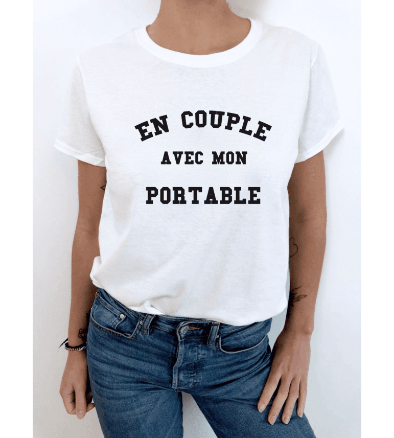 t-shirt femme EN COUPLE AVEC MON PORTABLE