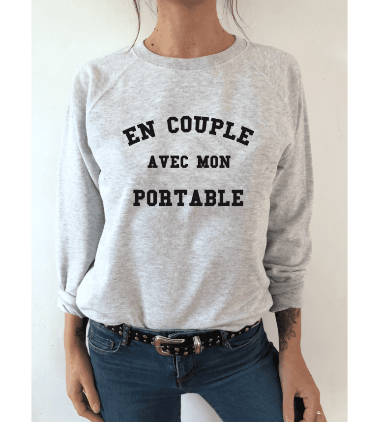 sweat femme EN COUPLE AVEC MON PORTABLE