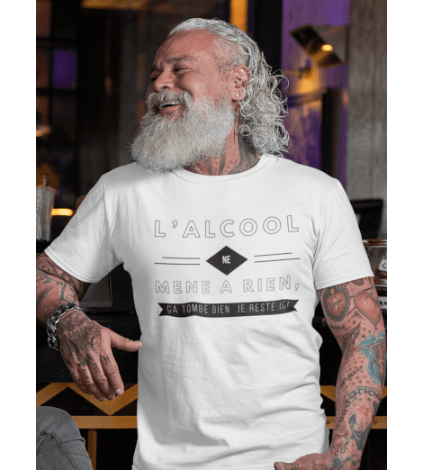 T-shirt homme L'ALCOOL NE MÈNE À RIEN