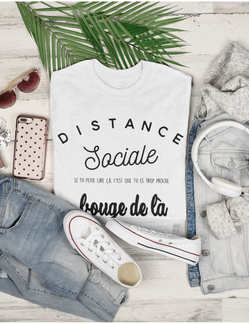 T-shirt femme DISTANCE SOCIALE - BOUGE DE LÀ