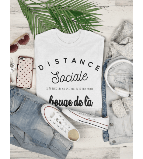 T-shirt femme DISTANCE SOCIALE - BOUGE DE LÀ