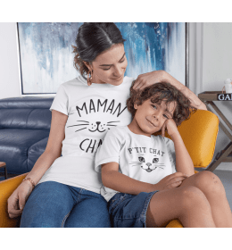 TSHIRT FEMME MAMAN CHAT