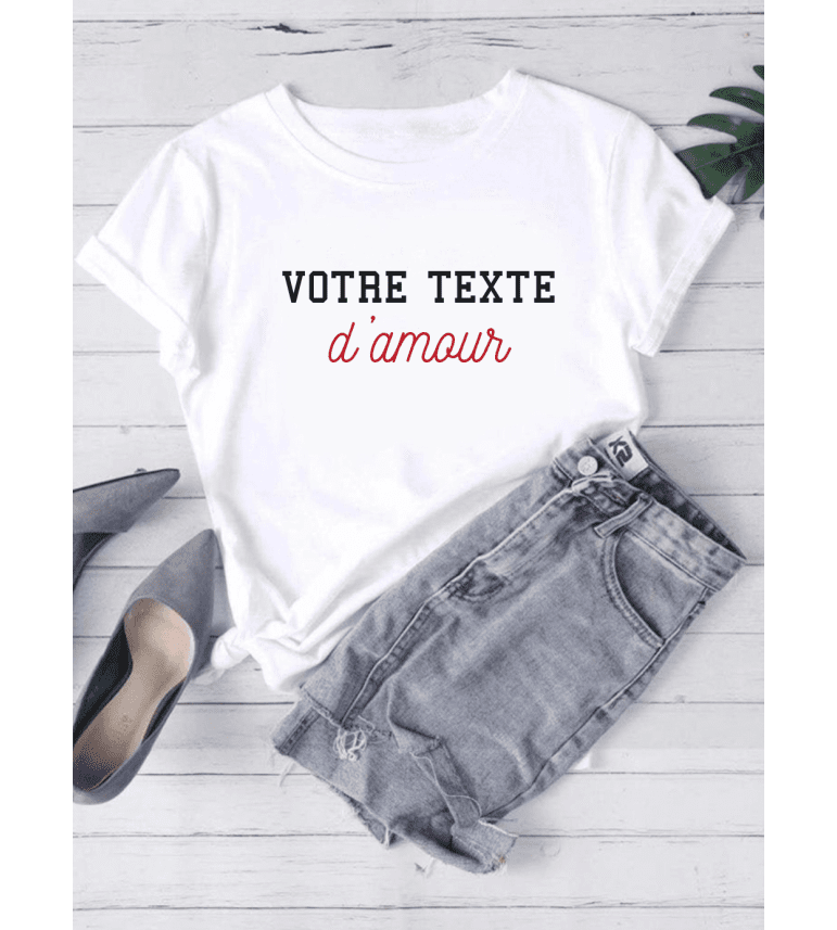 T-shirt Femme Petit nom D'AMOUR Personnalisé