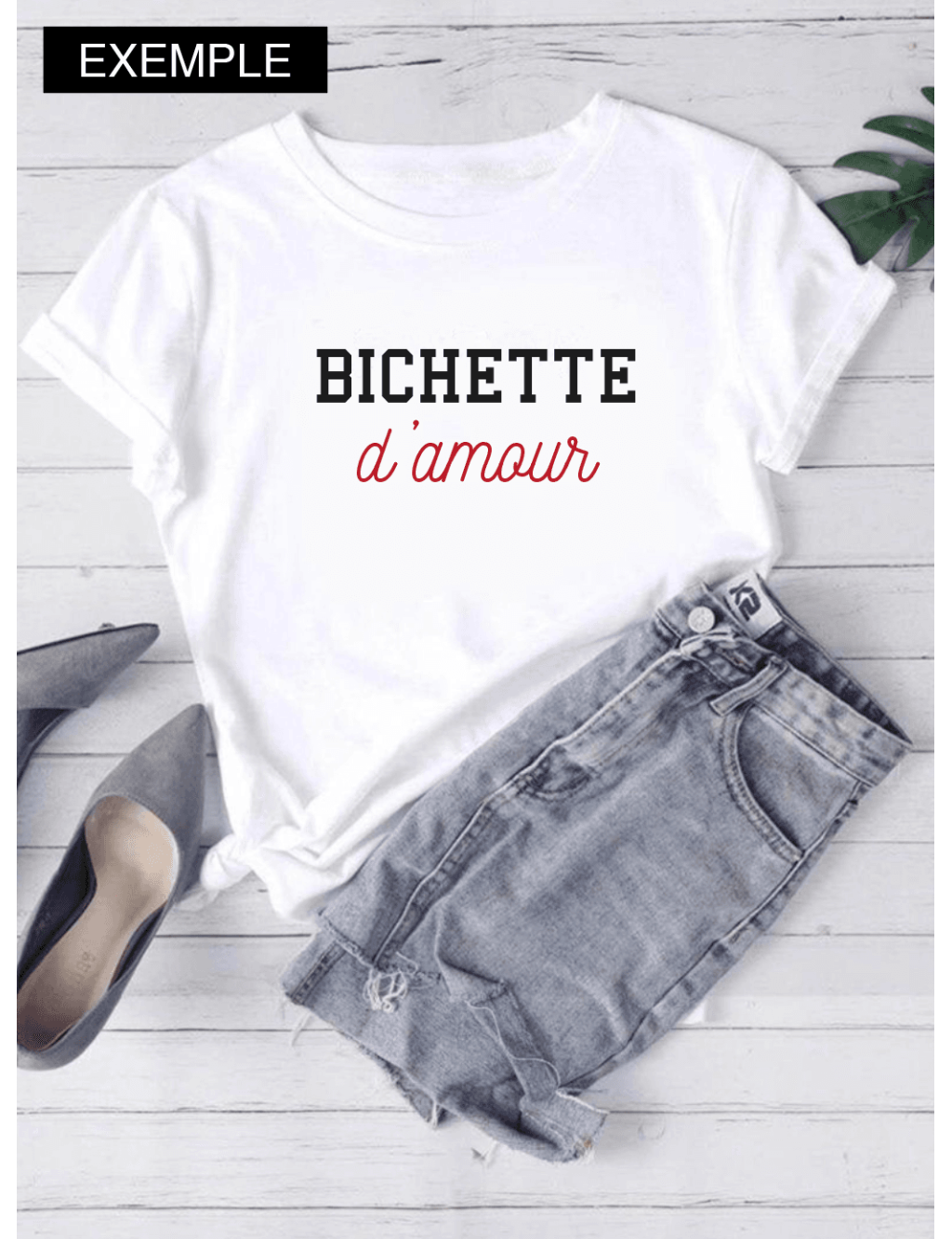 T-shirt Femme Petit nom D'AMOUR Personnalisé