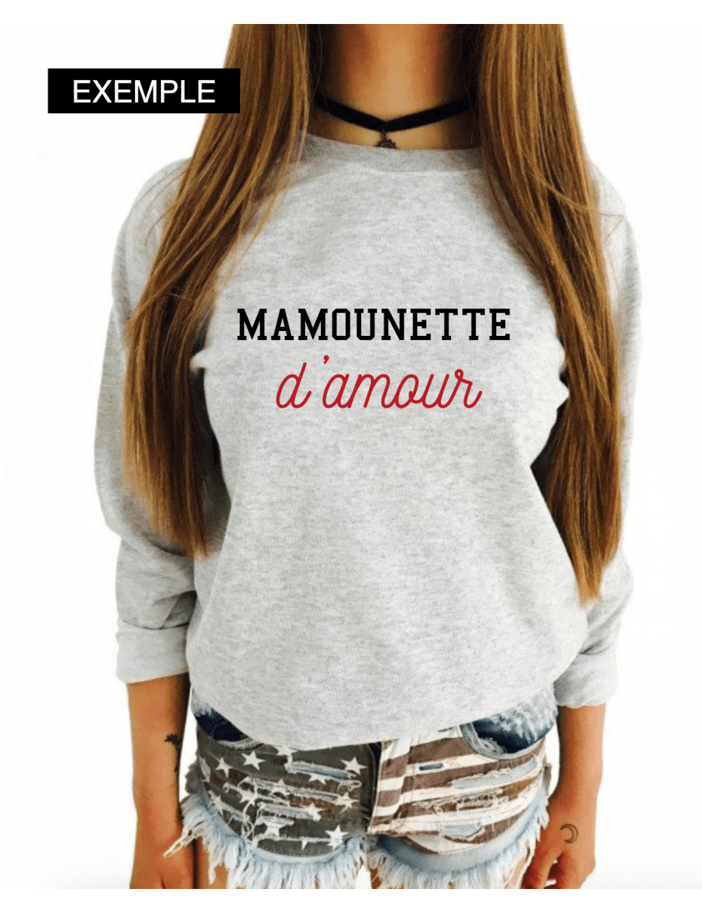 Sweat Femme Petit nom D'AMOUR Personnalisé