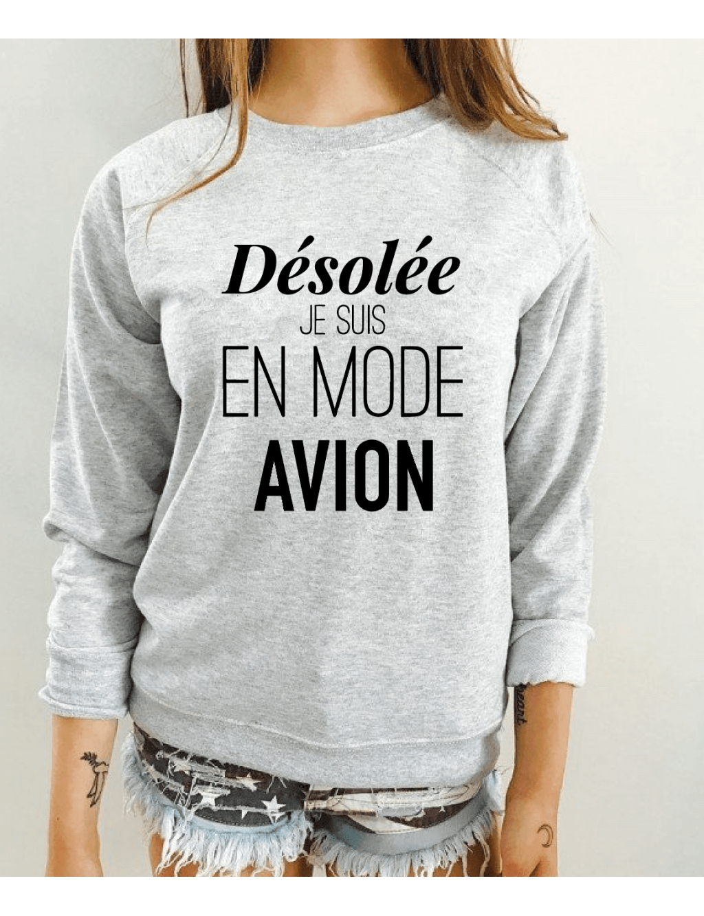 Sweat Femme Desolee je Suis en Mode Avion | De Paris
