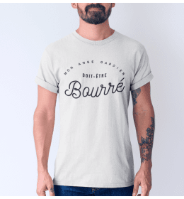 T-Shirt Homme Mon Ange Gardien Doit Être Bourré