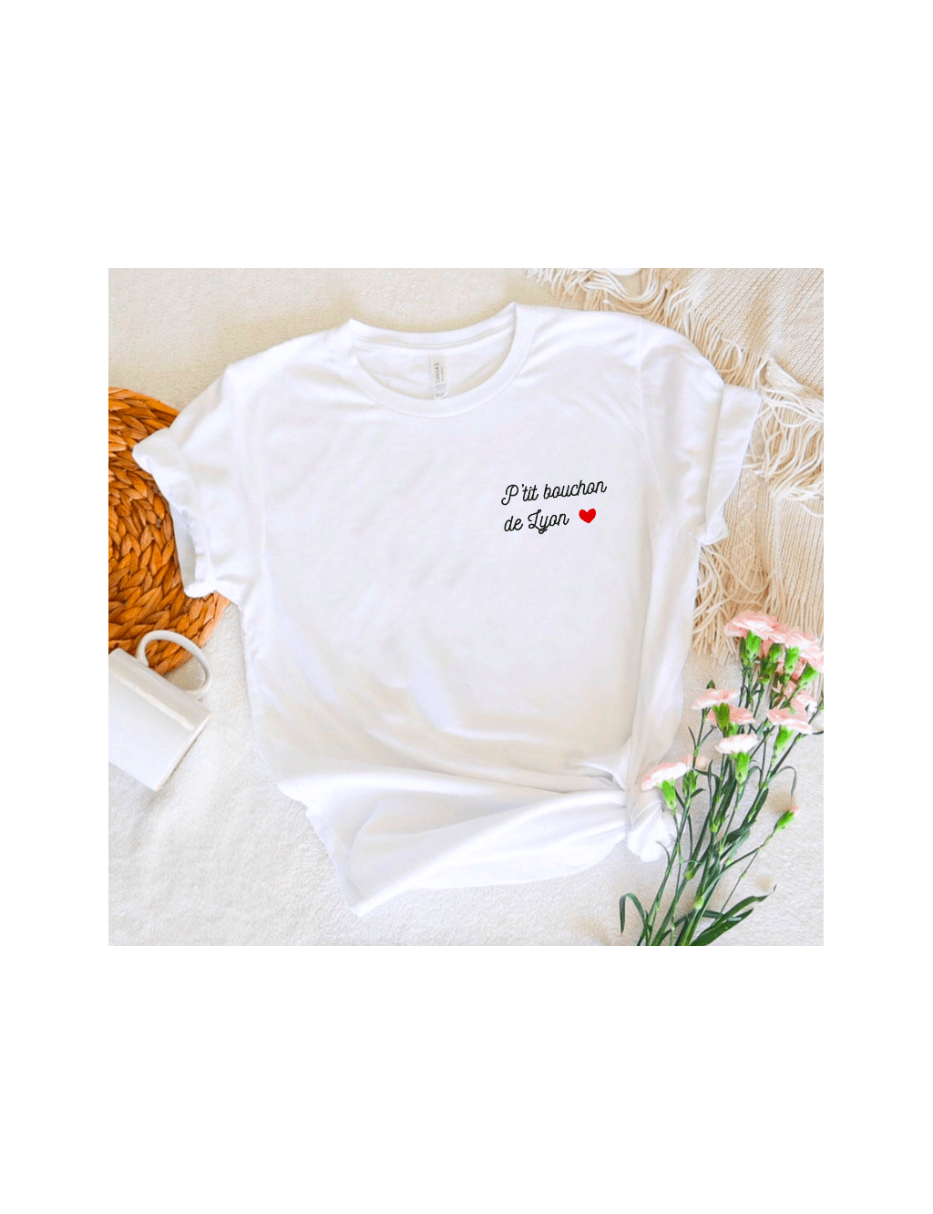 T-shirt Femme T-shirt Blanc Femme P'tit Bouchon de Lyon | De Paris