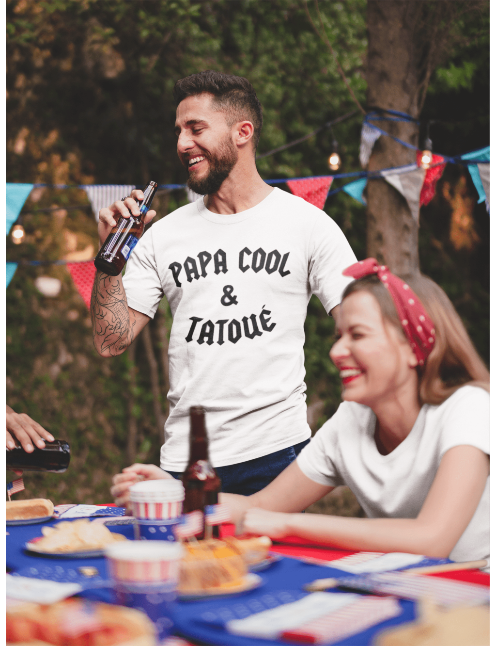 TSHIRT HOMME PAPA COOL ET TATOUÉ