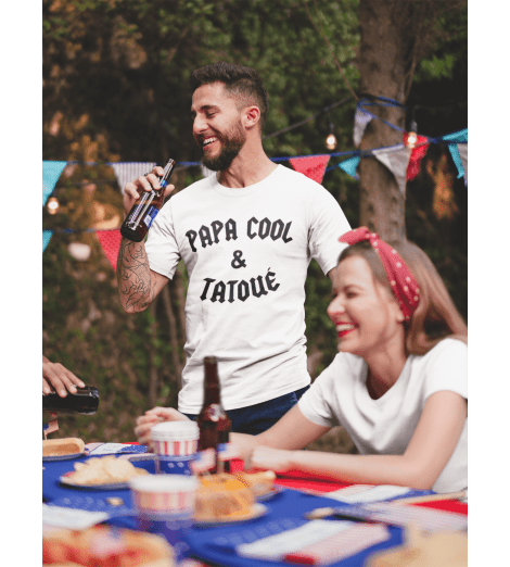 TSHIRT HOMME PAPA COOL ET TATOUÉ