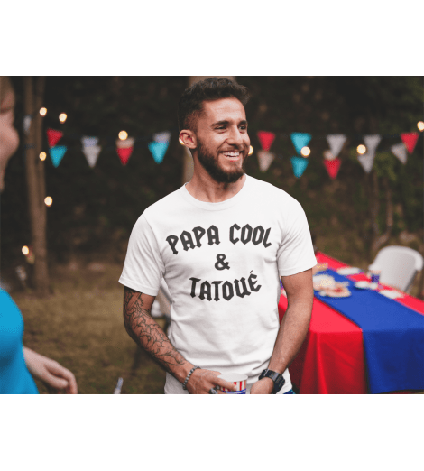 TSHIRT HOMME PAPA COOL ET TATOUÉ