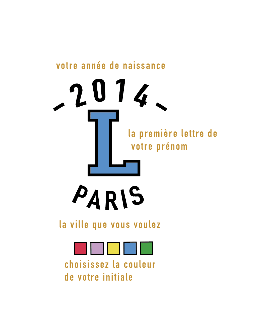 T-shirt initiale à personnaliser pour femmes, hommes et enfants