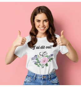 T-shirt femme J'AI DIT OUI ! ARGENTÉ