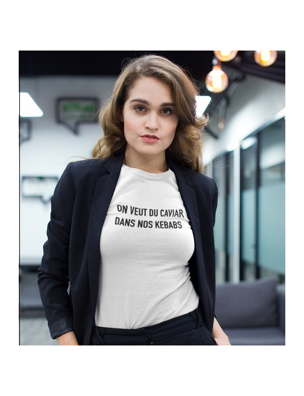 T-shirt femme ON VEUT DU CAVIAR DANS NOS KEBABS