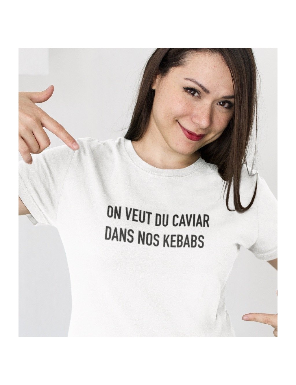 T-shirt femme ON VEUT DU CAVIAR DANS NOS KEBABS