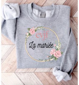 Sweat femme EVJF LA MARIÉE COURONNE DE ROSE
