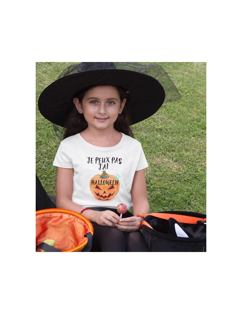 T-shirt enfant JE PEUX PAS J'AI HALLOWEEN