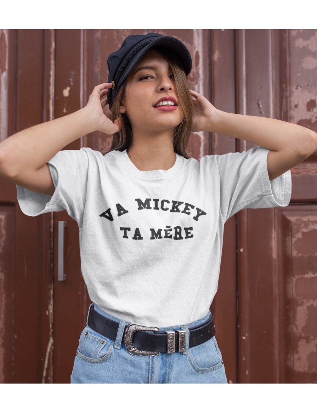 T-shirt Femme VA MICKEY TA MERE