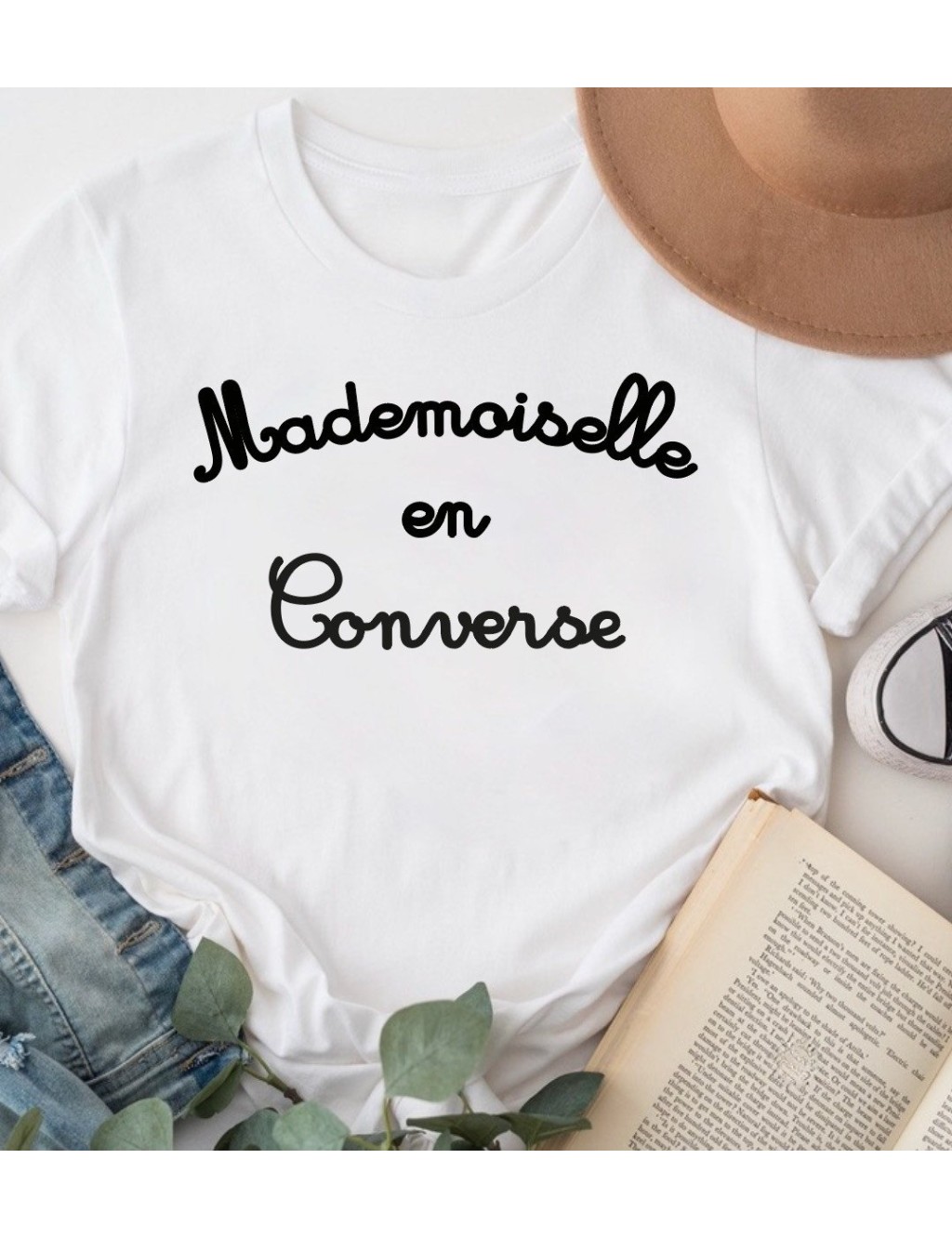 T-shirt femme Mademoiselle en "votre texte"