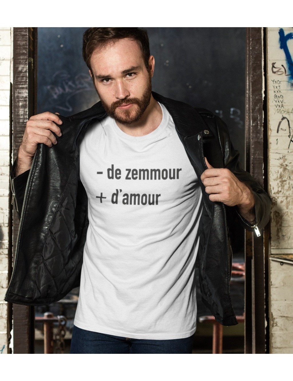 T-shirt homme MOINS DE ZEMMOUR PLUS D'AMOUR