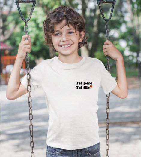 T-shirt enfant TEL PÈRE TEL FILS COEUR