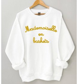 Sweat femme MADEMOISELLE EN BASKETS OR