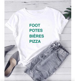 T-shirt femme FOOT POTES BIERES PIZZA