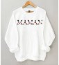 Sweat blanc Femme MAMAN À PERSONNALISER